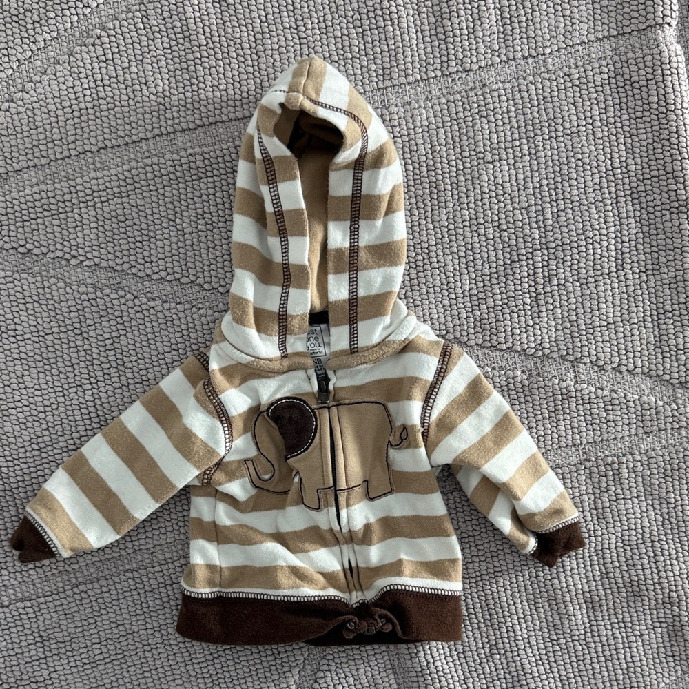 Striped Brown and Cream Kids Hoodie